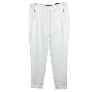 Chico's White Textured Tapered Zip Ankle Pant NEW 0